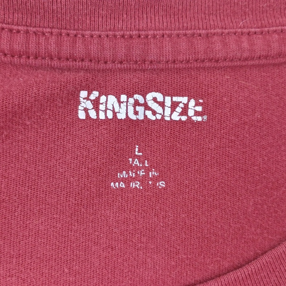 KingSize Mens L Tall Maroon Cotton Pocket Muscle Tee Sleeveless T-Shirt - Picture 3 of 6